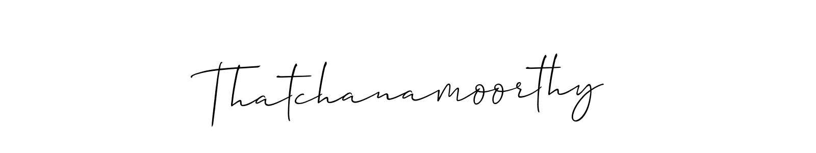 How to Draw Thatchanamoorthy signature style? Allison_Script is a latest design signature styles for name Thatchanamoorthy. Thatchanamoorthy signature style 2 images and pictures png