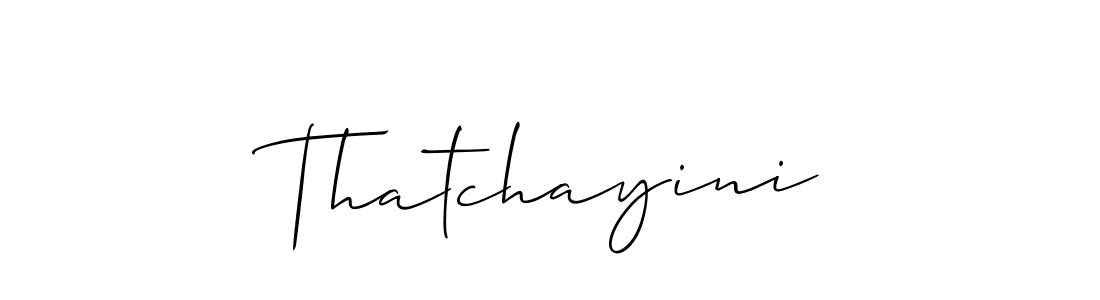 Design your own signature with our free online signature maker. With this signature software, you can create a handwritten (Allison_Script) signature for name Thatchayini. Thatchayini signature style 2 images and pictures png