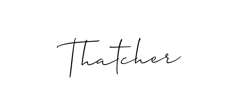 Also You can easily find your signature by using the search form. We will create Thatcher name handwritten signature images for you free of cost using Allison_Script sign style. Thatcher signature style 2 images and pictures png