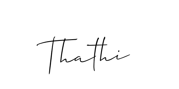 Create a beautiful signature design for name Thathi. With this signature (Allison_Script) fonts, you can make a handwritten signature for free. Thathi signature style 2 images and pictures png