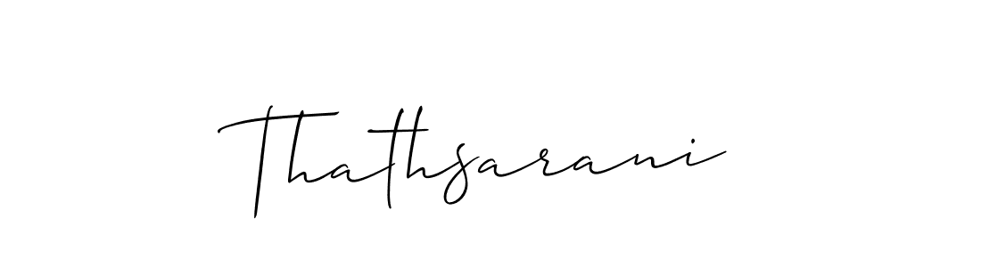 The best way (Allison_Script) to make a short signature is to pick only two or three words in your name. The name Thathsarani include a total of six letters. For converting this name. Thathsarani signature style 2 images and pictures png