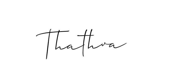 You should practise on your own different ways (Allison_Script) to write your name (Thathva) in signature. don't let someone else do it for you. Thathva signature style 2 images and pictures png