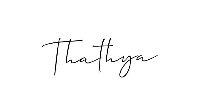 Thathya stylish signature style. Best Handwritten Sign (Allison_Script) for my name. Handwritten Signature Collection Ideas for my name Thathya. Thathya signature style 2 images and pictures png