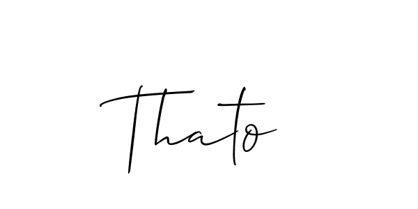 It looks lik you need a new signature style for name Thato . Design unique handwritten (Allison_Script) signature with our free signature maker in just a few clicks. Thato  signature style 2 images and pictures png