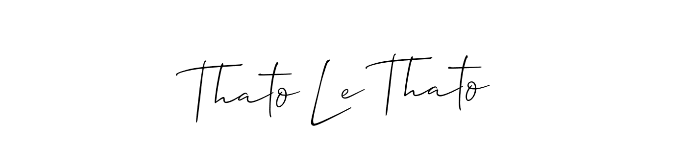 The best way (Allison_Script) to make a short signature is to pick only two or three words in your name. The name Thato Le Thato include a total of six letters. For converting this name. Thato Le Thato signature style 2 images and pictures png