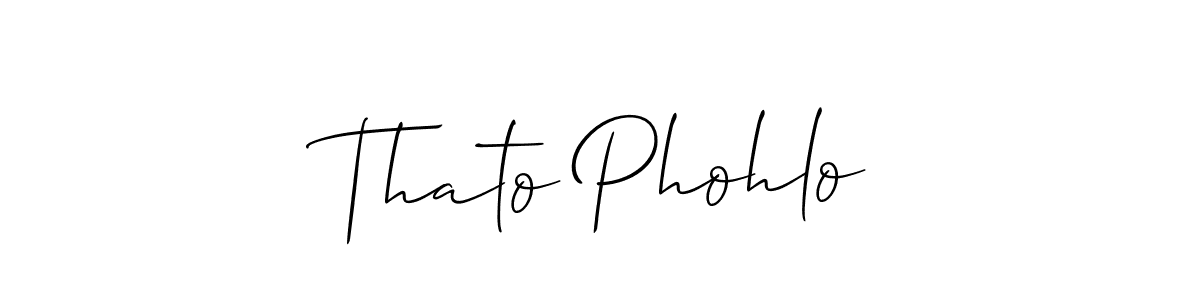 if you are searching for the best signature style for your name Thato Phohlo. so please give up your signature search. here we have designed multiple signature styles  using Allison_Script. Thato Phohlo signature style 2 images and pictures png