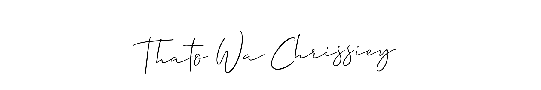 How to make Thato Wa Chrissiey name signature. Use Allison_Script style for creating short signs online. This is the latest handwritten sign. Thato Wa Chrissiey signature style 2 images and pictures png