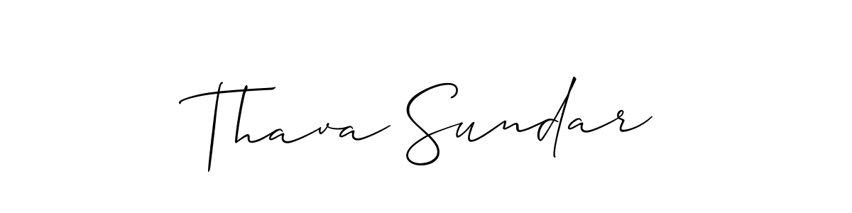 It looks lik you need a new signature style for name Thava Sundar. Design unique handwritten (Allison_Script) signature with our free signature maker in just a few clicks. Thava Sundar signature style 2 images and pictures png