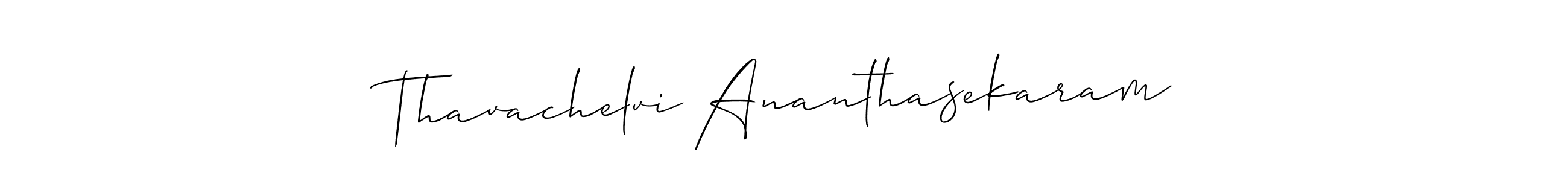 This is the best signature style for the Thavachelvi Ananthasekaram name. Also you like these signature font (Allison_Script). Mix name signature. Thavachelvi Ananthasekaram signature style 2 images and pictures png