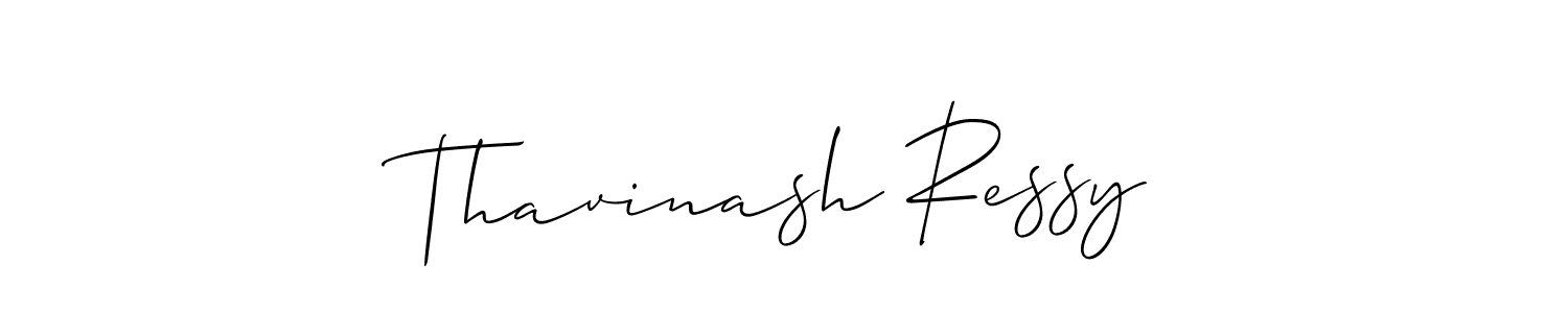 How to make Thavinash Ressy name signature. Use Allison_Script style for creating short signs online. This is the latest handwritten sign. Thavinash Ressy signature style 2 images and pictures png