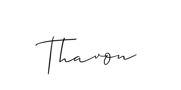 Thavon stylish signature style. Best Handwritten Sign (Allison_Script) for my name. Handwritten Signature Collection Ideas for my name Thavon. Thavon signature style 2 images and pictures png