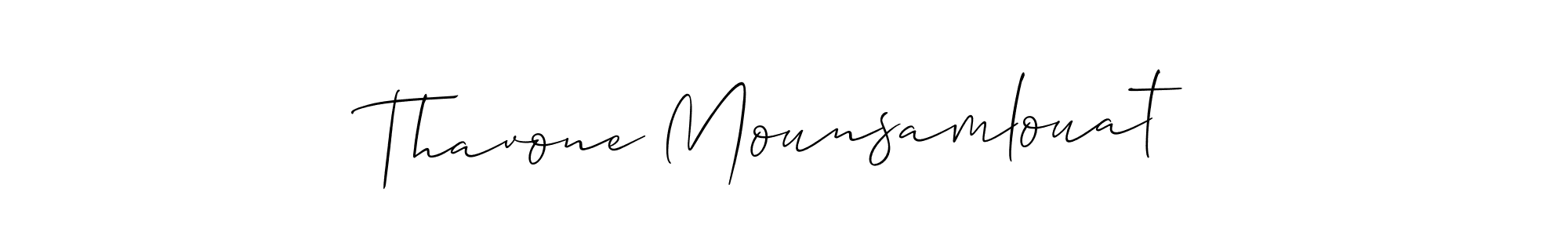 Create a beautiful signature design for name Thavone Mounsamlouat. With this signature (Allison_Script) fonts, you can make a handwritten signature for free. Thavone Mounsamlouat signature style 2 images and pictures png