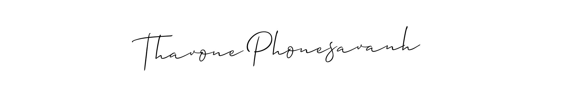 Also You can easily find your signature by using the search form. We will create Thavone Phonesavanh name handwritten signature images for you free of cost using Allison_Script sign style. Thavone Phonesavanh signature style 2 images and pictures png