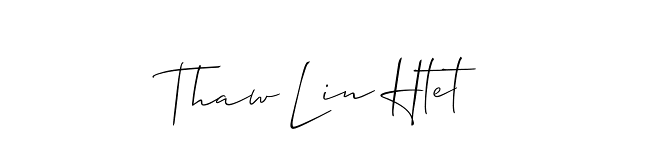 It looks lik you need a new signature style for name Thaw Lin Htet. Design unique handwritten (Allison_Script) signature with our free signature maker in just a few clicks. Thaw Lin Htet signature style 2 images and pictures png
