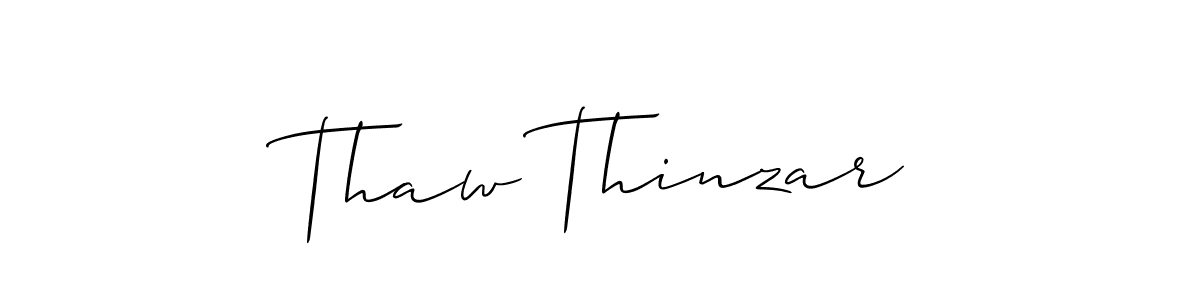 It looks lik you need a new signature style for name Thaw Thinzar. Design unique handwritten (Allison_Script) signature with our free signature maker in just a few clicks. Thaw Thinzar signature style 2 images and pictures png