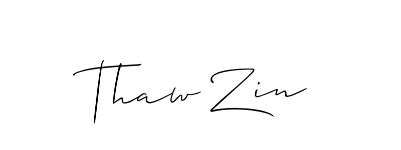 Thaw Zin stylish signature style. Best Handwritten Sign (Allison_Script) for my name. Handwritten Signature Collection Ideas for my name Thaw Zin. Thaw Zin signature style 2 images and pictures png