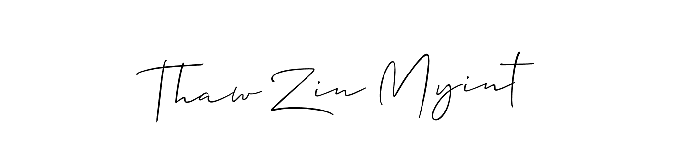 Make a short Thaw Zin Myint signature style. Manage your documents anywhere anytime using Allison_Script. Create and add eSignatures, submit forms, share and send files easily. Thaw Zin Myint signature style 2 images and pictures png