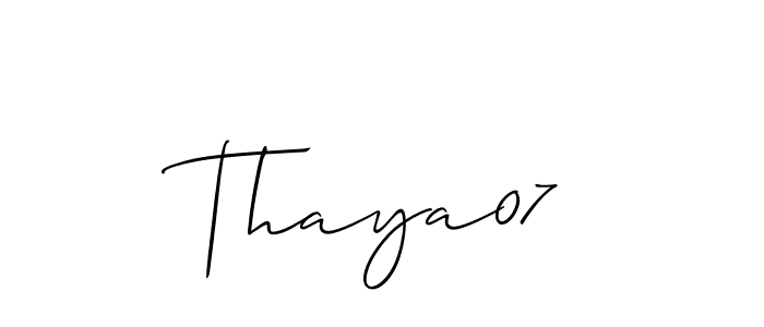 How to make Thaya07 signature? Allison_Script is a professional autograph style. Create handwritten signature for Thaya07 name. Thaya07 signature style 2 images and pictures png