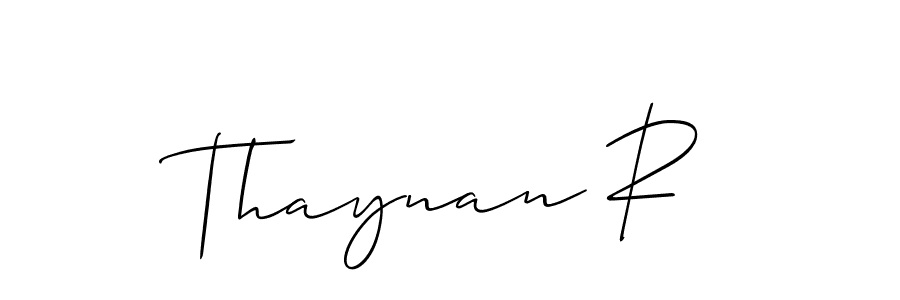 How to Draw Thaynan R signature style? Allison_Script is a latest design signature styles for name Thaynan R. Thaynan R signature style 2 images and pictures png
