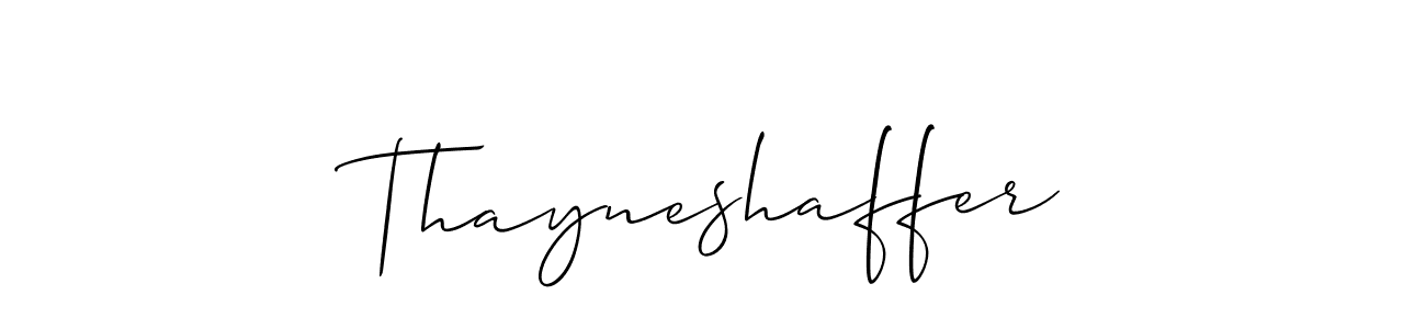 How to make Thayneshaffer signature? Allison_Script is a professional autograph style. Create handwritten signature for Thayneshaffer name. Thayneshaffer signature style 2 images and pictures png