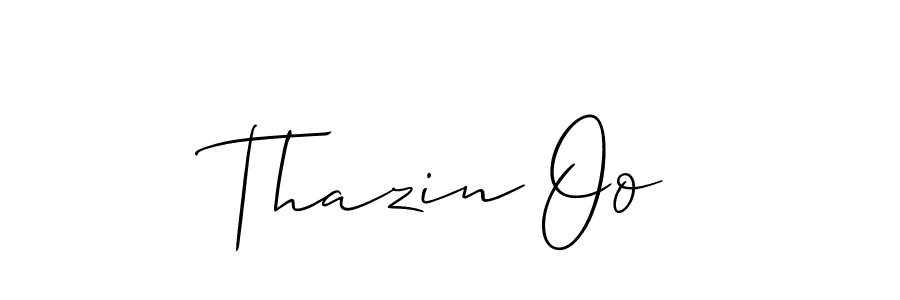 Use a signature maker to create a handwritten signature online. With this signature software, you can design (Allison_Script) your own signature for name Thazin Oo. Thazin Oo signature style 2 images and pictures png