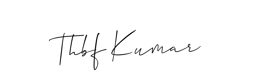 Make a beautiful signature design for name Thbf Kumar. With this signature (Allison_Script) style, you can create a handwritten signature for free. Thbf Kumar signature style 2 images and pictures png