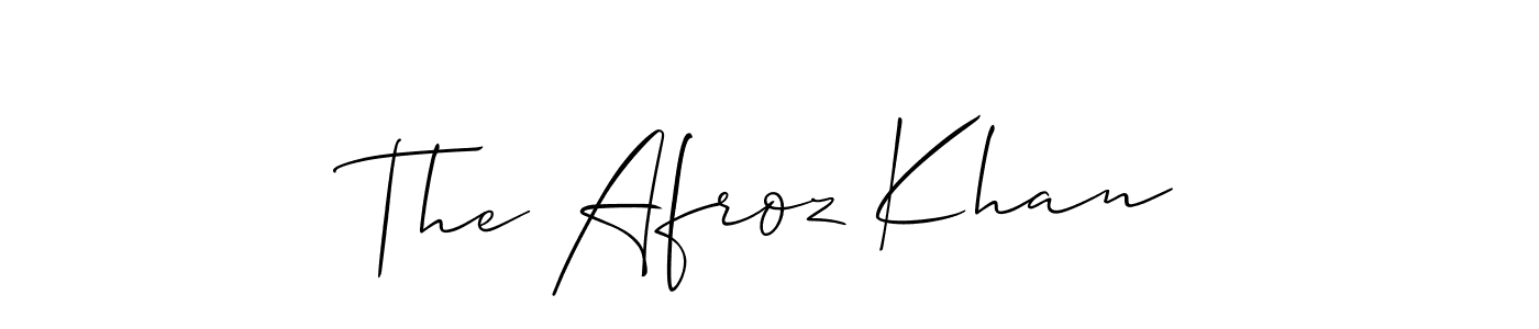 Design your own signature with our free online signature maker. With this signature software, you can create a handwritten (Allison_Script) signature for name The Afroz Khan. The Afroz Khan signature style 2 images and pictures png