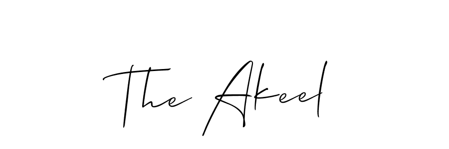 Use a signature maker to create a handwritten signature online. With this signature software, you can design (Allison_Script) your own signature for name The Akeel. The Akeel signature style 2 images and pictures png