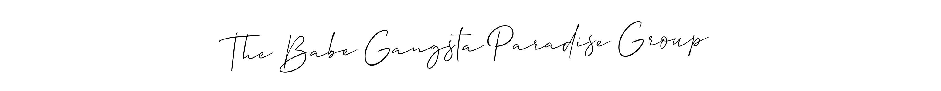 It looks lik you need a new signature style for name The Babe Gangsta Paradise Group. Design unique handwritten (Allison_Script) signature with our free signature maker in just a few clicks. The Babe Gangsta Paradise Group signature style 2 images and pictures png