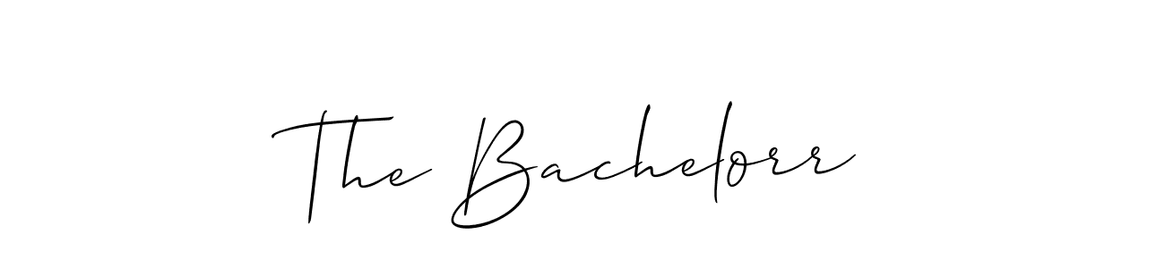 The best way (Allison_Script) to make a short signature is to pick only two or three words in your name. The name The Bachelorr include a total of six letters. For converting this name. The Bachelorr signature style 2 images and pictures png