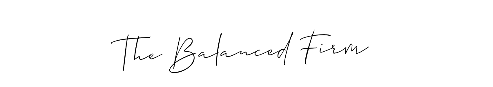 You should practise on your own different ways (Allison_Script) to write your name (The Balanced Firm) in signature. don't let someone else do it for you. The Balanced Firm signature style 2 images and pictures png