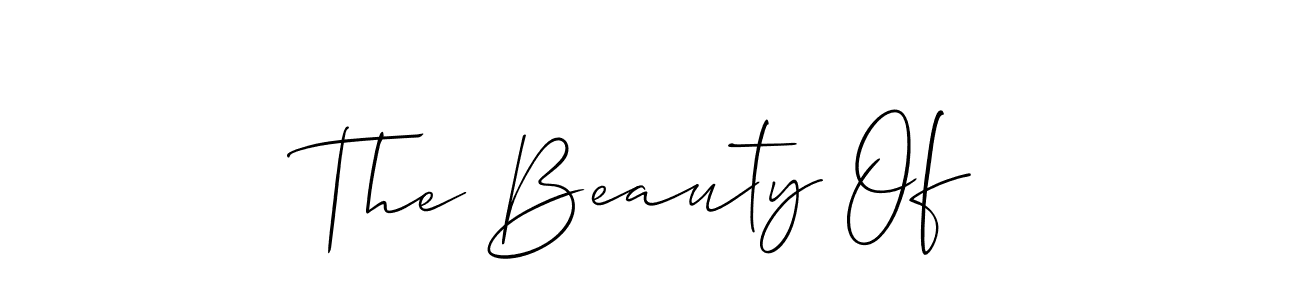 Use a signature maker to create a handwritten signature online. With this signature software, you can design (Allison_Script) your own signature for name The Beauty Of. The Beauty Of signature style 2 images and pictures png