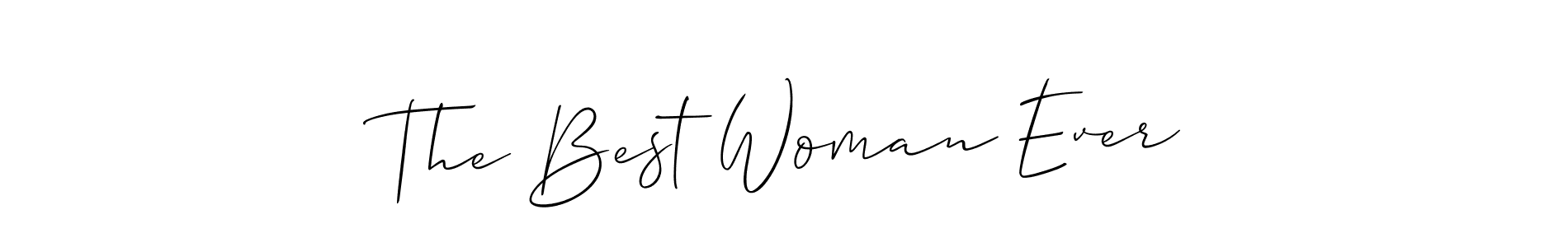 Allison_Script is a professional signature style that is perfect for those who want to add a touch of class to their signature. It is also a great choice for those who want to make their signature more unique. Get The Best Woman Ever name to fancy signature for free. The Best Woman Ever signature style 2 images and pictures png