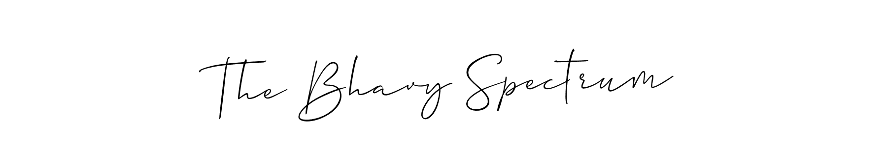 Use a signature maker to create a handwritten signature online. With this signature software, you can design (Allison_Script) your own signature for name The Bhavy Spectrum. The Bhavy Spectrum signature style 2 images and pictures png