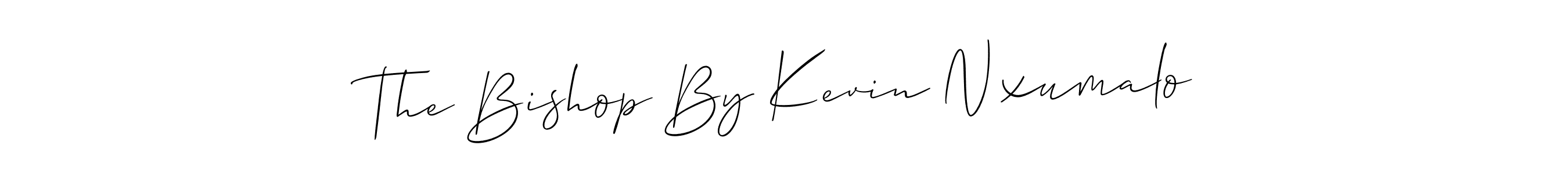 if you are searching for the best signature style for your name The Bishop By Kevin Nxumalo. so please give up your signature search. here we have designed multiple signature styles  using Allison_Script. The Bishop By Kevin Nxumalo signature style 2 images and pictures png