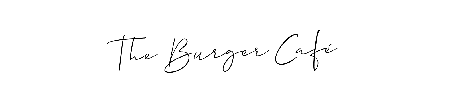 Allison_Script is a professional signature style that is perfect for those who want to add a touch of class to their signature. It is also a great choice for those who want to make their signature more unique. Get The Burger Café name to fancy signature for free. The Burger Café signature style 2 images and pictures png