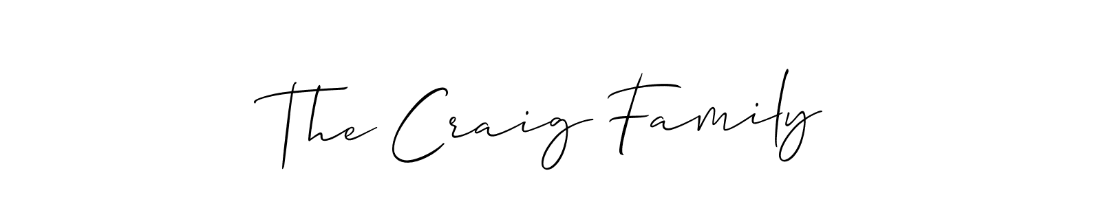 It looks lik you need a new signature style for name The Craig Family. Design unique handwritten (Allison_Script) signature with our free signature maker in just a few clicks. The Craig Family signature style 2 images and pictures png