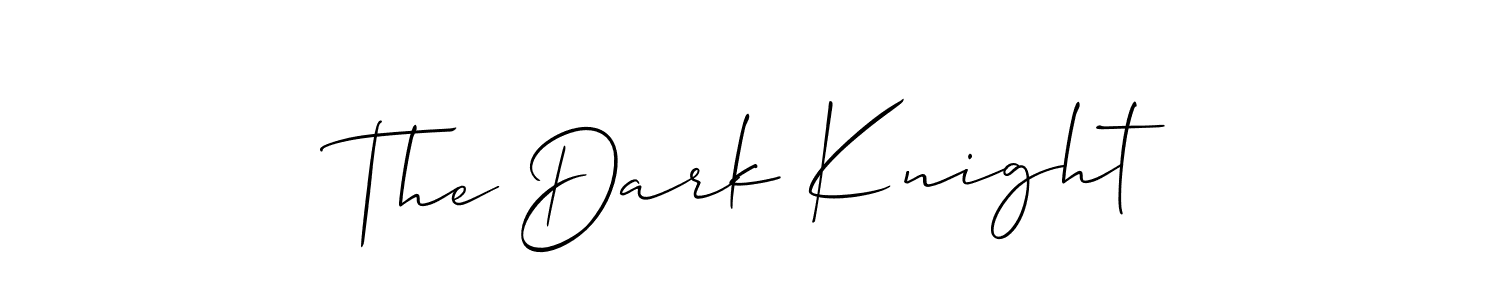 Design your own signature with our free online signature maker. With this signature software, you can create a handwritten (Allison_Script) signature for name The Dark Knight. The Dark Knight signature style 2 images and pictures png