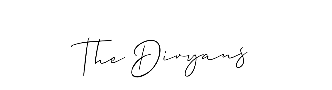 It looks lik you need a new signature style for name The Divyans. Design unique handwritten (Allison_Script) signature with our free signature maker in just a few clicks. The Divyans signature style 2 images and pictures png