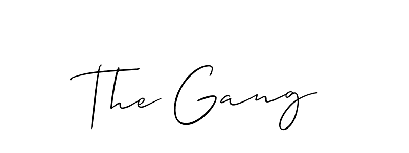 if you are searching for the best signature style for your name The Gang. so please give up your signature search. here we have designed multiple signature styles  using Allison_Script. The Gang signature style 2 images and pictures png