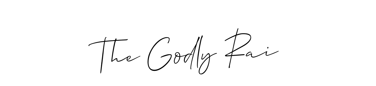 Also we have The Godly Rai name is the best signature style. Create professional handwritten signature collection using Allison_Script autograph style. The Godly Rai signature style 2 images and pictures png