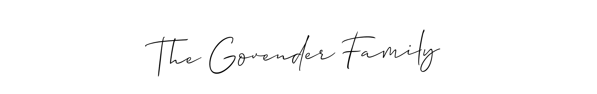 Design your own signature with our free online signature maker. With this signature software, you can create a handwritten (Allison_Script) signature for name The Govender Family. The Govender Family signature style 2 images and pictures png