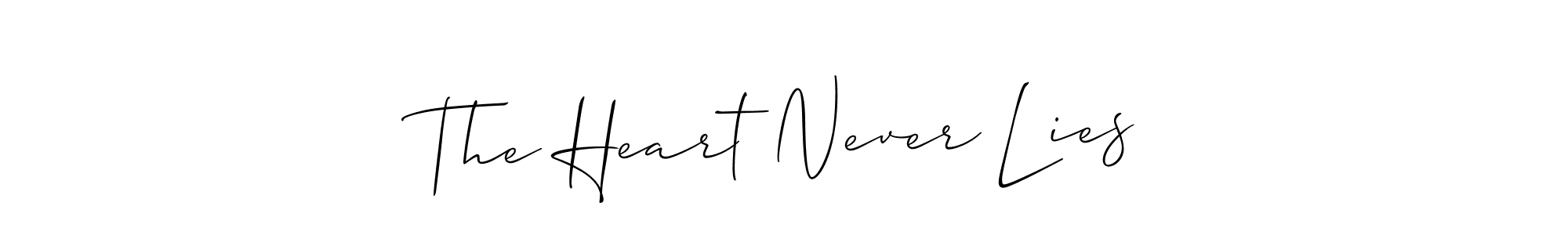 Make a short The Heart Never Lies signature style. Manage your documents anywhere anytime using Allison_Script. Create and add eSignatures, submit forms, share and send files easily. The Heart Never Lies signature style 2 images and pictures png
