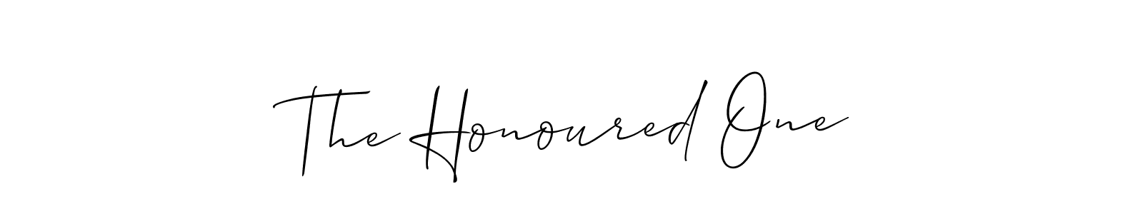 Make a short The Honoured One signature style. Manage your documents anywhere anytime using Allison_Script. Create and add eSignatures, submit forms, share and send files easily. The Honoured One signature style 2 images and pictures png