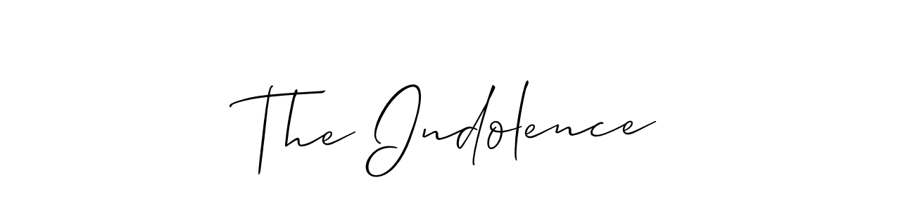 The best way (Allison_Script) to make a short signature is to pick only two or three words in your name. The name The Indolence include a total of six letters. For converting this name. The Indolence signature style 2 images and pictures png