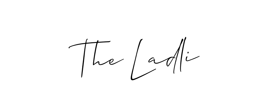 Also You can easily find your signature by using the search form. We will create The Ladli name handwritten signature images for you free of cost using Allison_Script sign style. The Ladli signature style 2 images and pictures png