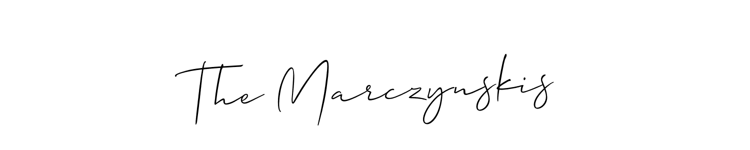 How to make The Marczynskis name signature. Use Allison_Script style for creating short signs online. This is the latest handwritten sign. The Marczynskis signature style 2 images and pictures png