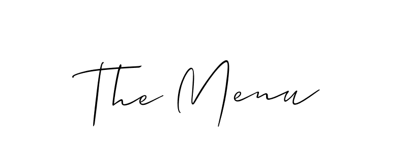 Best and Professional Signature Style for The Menu. Allison_Script Best Signature Style Collection. The Menu signature style 2 images and pictures png