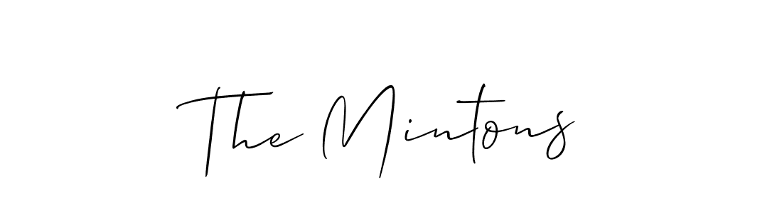 Use a signature maker to create a handwritten signature online. With this signature software, you can design (Allison_Script) your own signature for name The Mintons. The Mintons signature style 2 images and pictures png