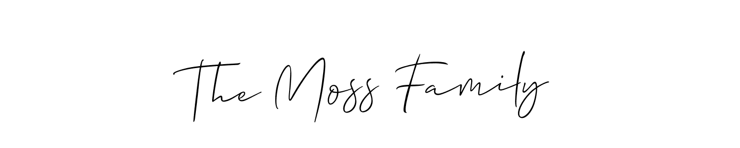 The Moss Family stylish signature style. Best Handwritten Sign (Allison_Script) for my name. Handwritten Signature Collection Ideas for my name The Moss Family. The Moss Family signature style 2 images and pictures png